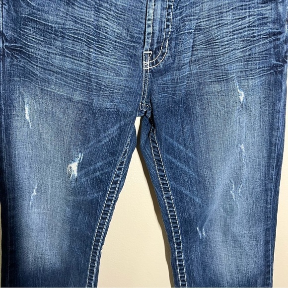 Big Star Mens Pioneer Regular Boot Cut Denim Jeans Size 33 Short Distressed - Picture 4 of 12